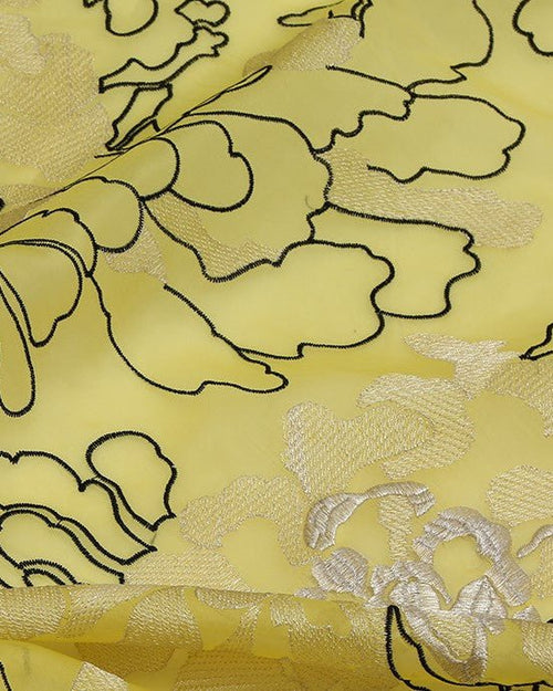 Korean Silk Striped Lace - Pure Silk, Polyester, Organza - Sharqiya - الشرقية