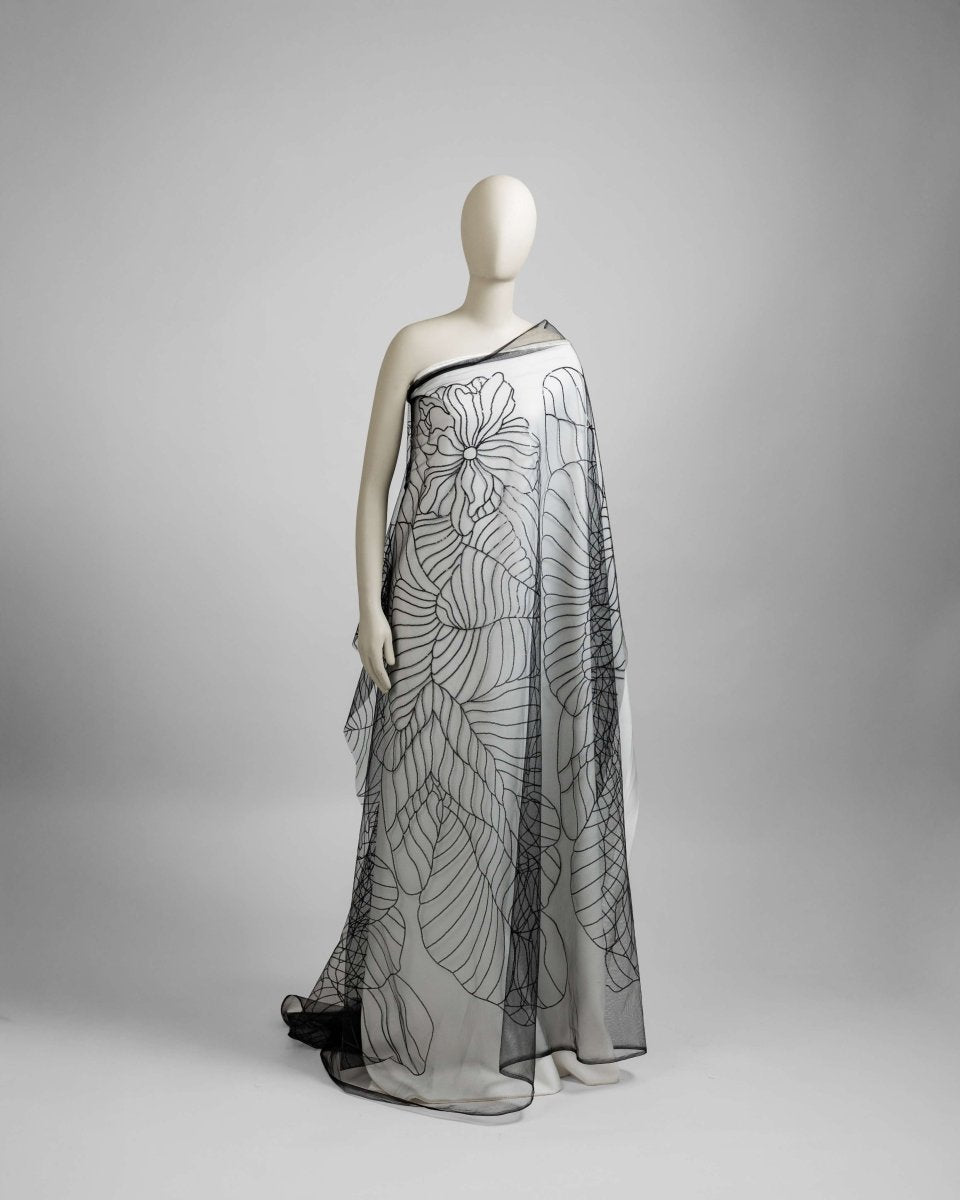 Korean Tulle Polyester Geometric Fabric - Sharqiya - الشرقية