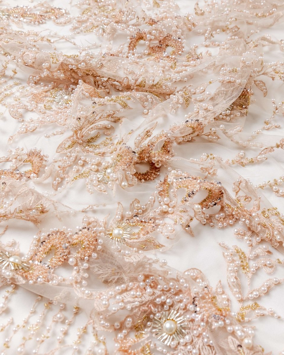 Korean Tulle Polyester Geometric Fabric - Sharqiya - الشرقية