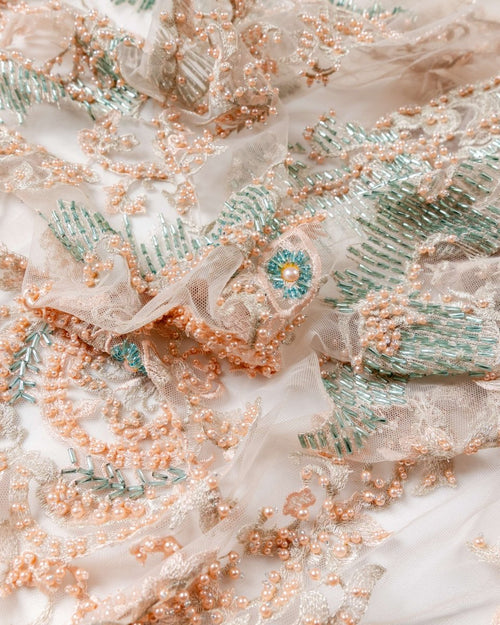 Korean Tulle Polyester Geometric Fabric - Sharqiya - الشرقية