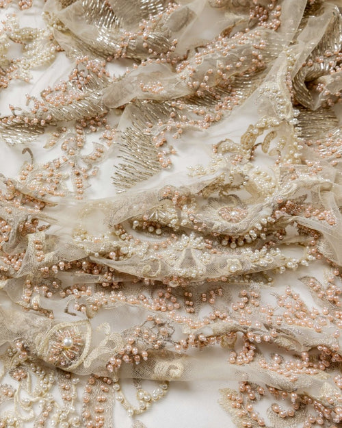 Korean Tulle Polyester Geometric Fabric - Sharqiya - الشرقية