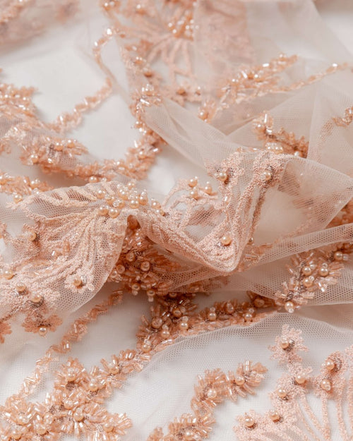 Korean Tulle Polyester Geometric Fabric - Sharqiya - الشرقية