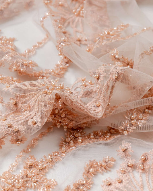Korean Tulle Polyester Geometric Fabric - Sharqiya - الشرقية