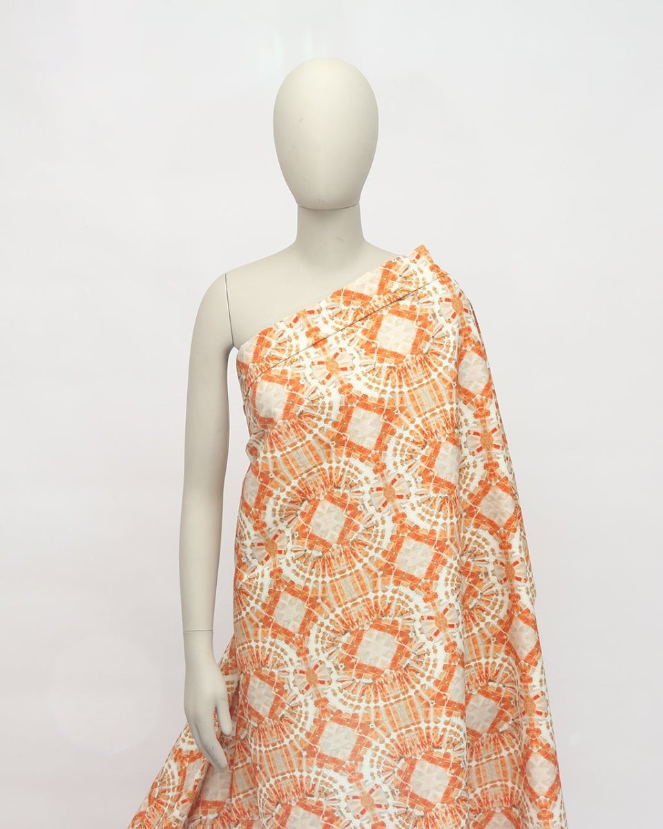 Linen Cotton Geometric Fabric - Sharqiya - الشرقية