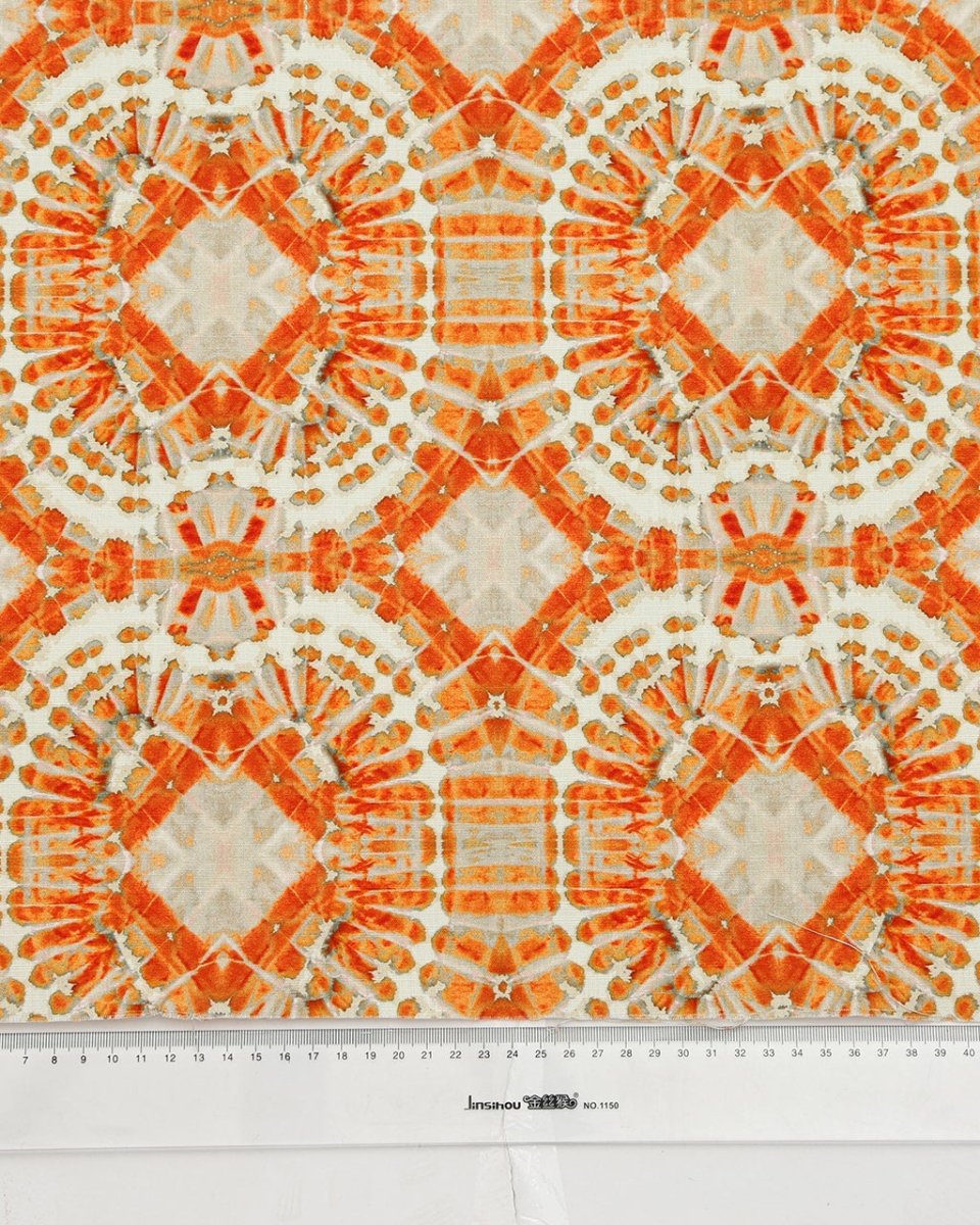 Linen Cotton Geometric Fabric - Sharqiya - الشرقية