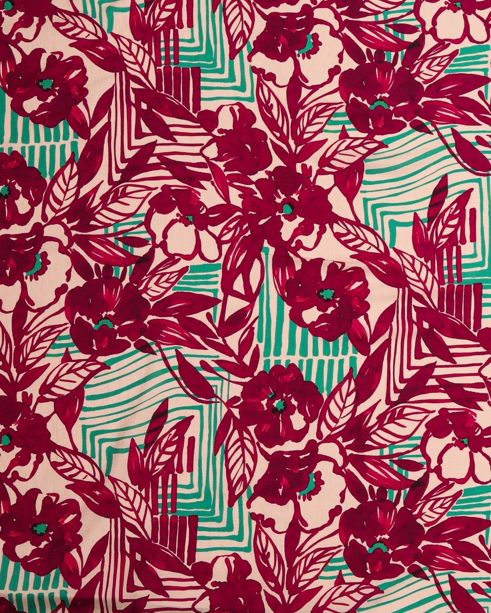 Linen Viscose Floral Fabric - Sharqiya - الشرقية