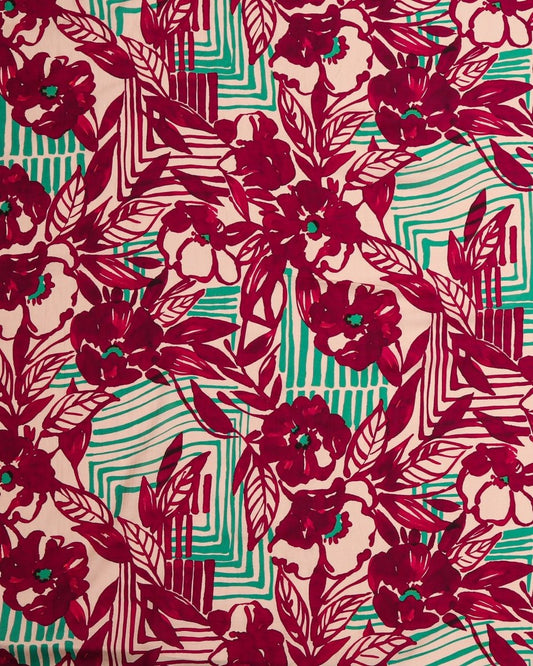 Linen Viscose Floral Fabric - Sharqiya - الشرقية