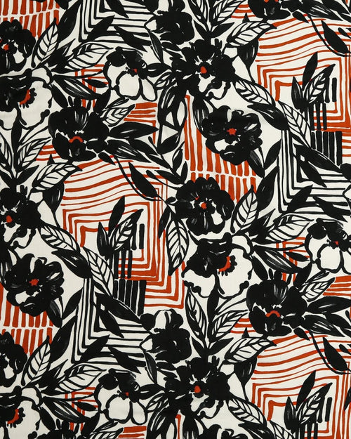 Linen Viscose Floral Fabric - Silk - Sharqiya - الشرقية