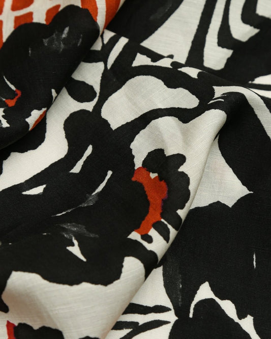 Linen Viscose Floral Fabric - Silk - Sharqiya - الشرقية