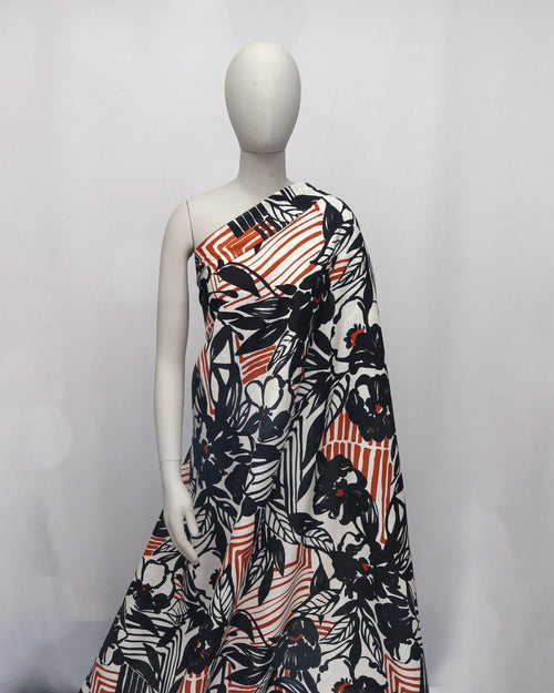 Linen Viscose Floral Fabric - Silk - Sharqiya - الشرقية