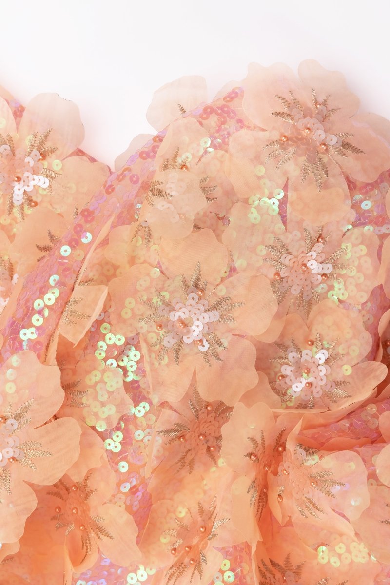 Organza Pure Silk With Organza Floral Pattern - Sharqiya - الشرقية