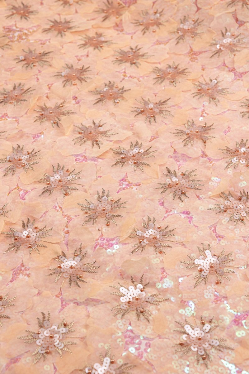 Organza Pure Silk With Organza Floral Pattern - Sharqiya - الشرقية