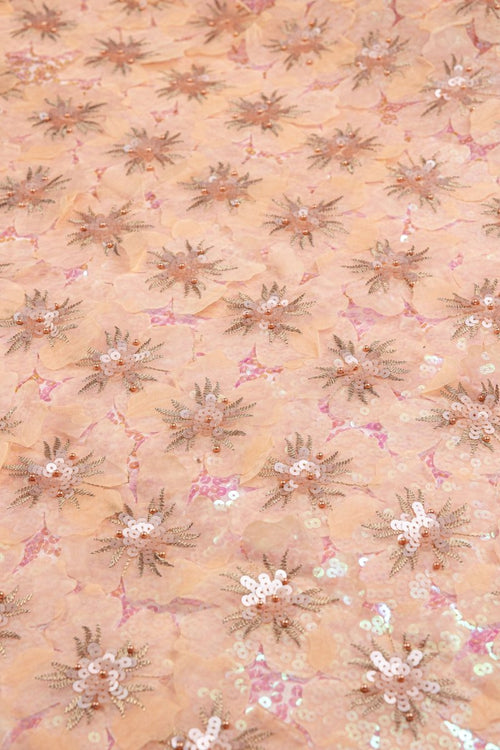 Organza Pure Silk With Organza Floral Pattern - Sharqiya - الشرقية