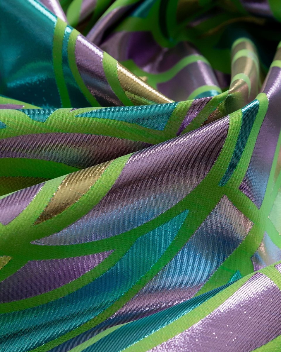 Oskar Silk Jacquard Geometric Fabric - Polyester - Sharqiya - الشرقية