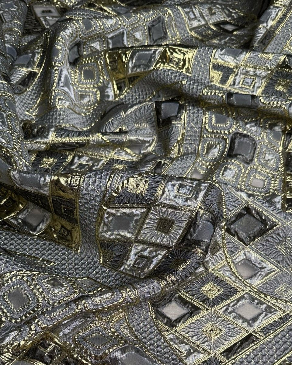 Polyester Jacquard Lurex Geometric Fabric - Sharqiya - الشرقية