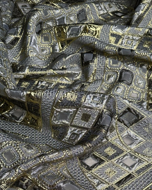 Polyester Jacquard Lurex Geometric Fabric - Sharqiya - الشرقية