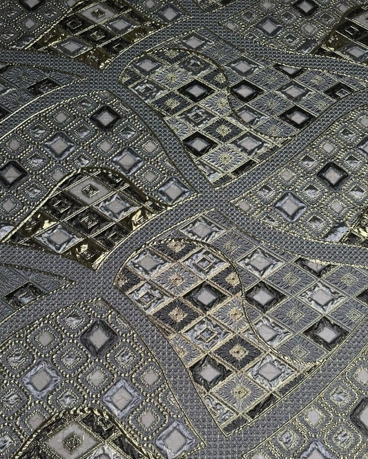 Polyester Jacquard Lurex Geometric Fabric - Sharqiya - الشرقية