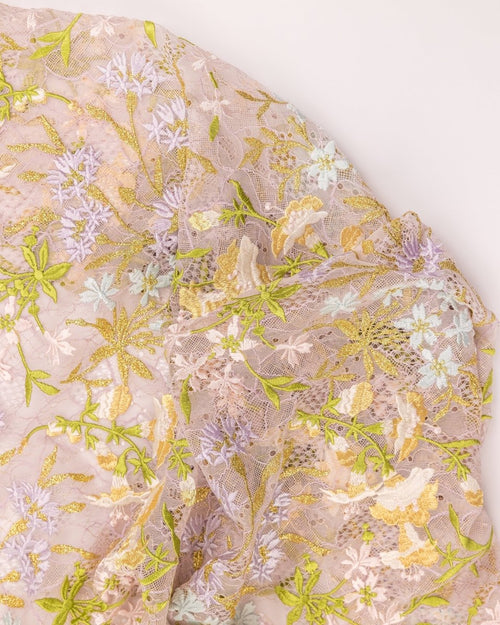 Polyester Sequence Tulle Floral Fabric - Sharqiya - الشرقية