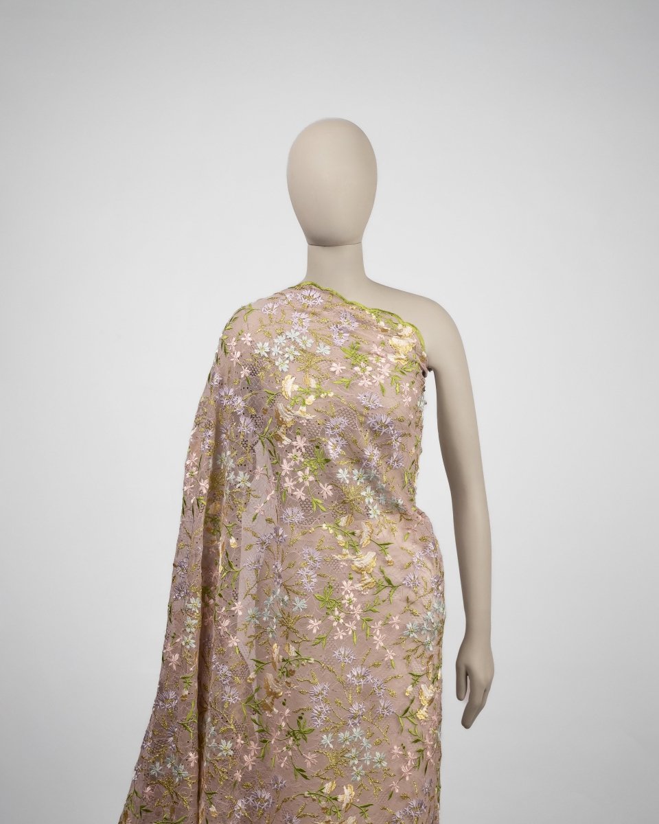 Polyester Sequence Tulle Floral Fabric - Sharqiya - الشرقية