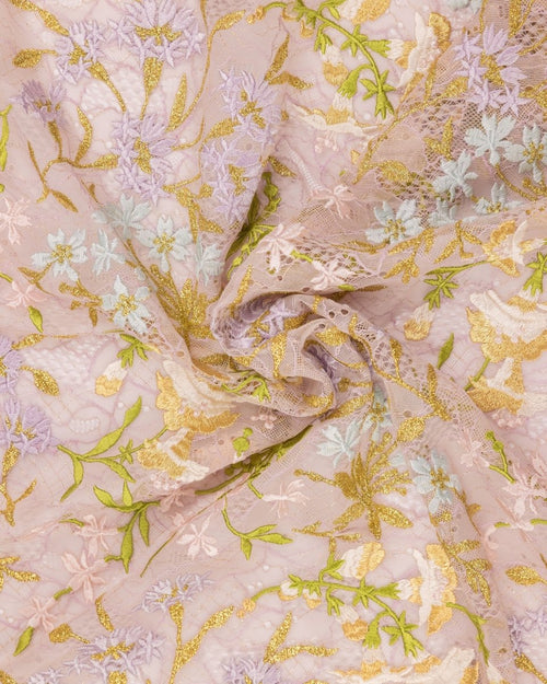 Polyester Sequence Tulle Floral Fabric - Sharqiya - الشرقية