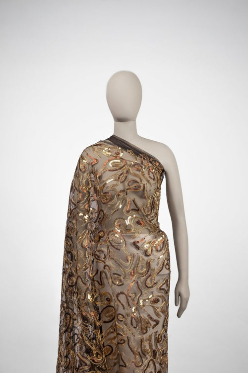 Polyester Sequence Tulle Geometric Fabric - Sharqiya - الشرقية