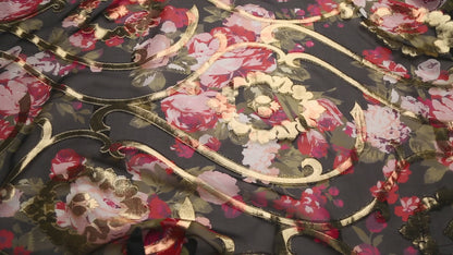 Pure silk chiffon jacquard