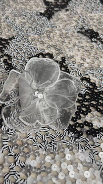 Gibber with Sequins With Floral Organza