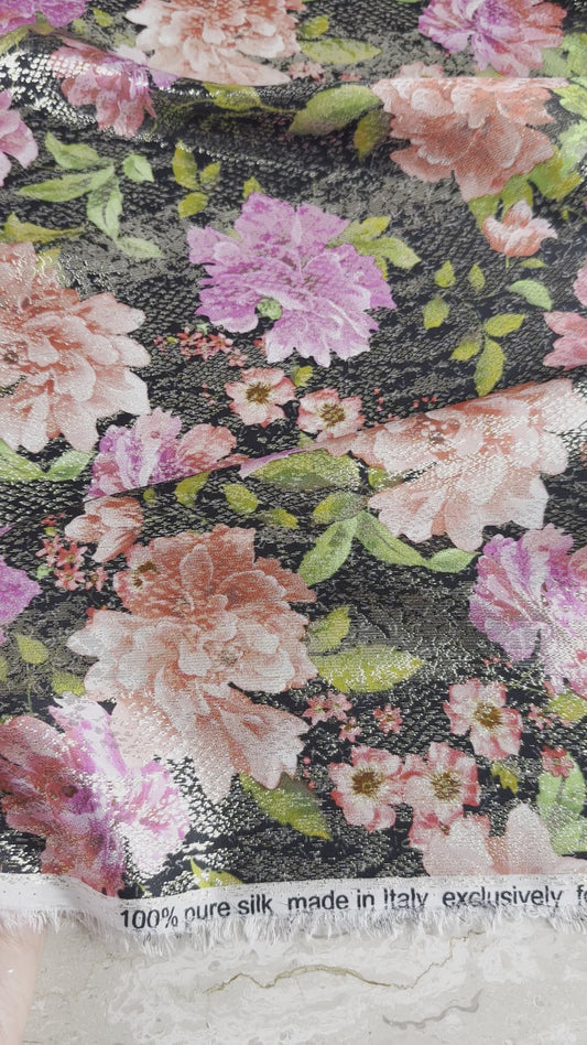 Pure Silk Jacquard Lurex