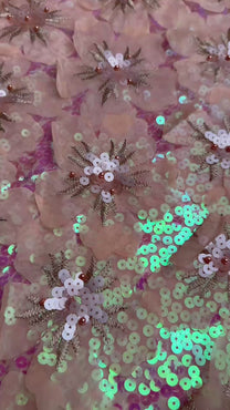 Organza Pure Silk With Organza Floral Pattern