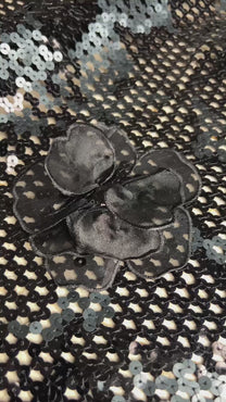 Gibber with Sequins With Floral Organza