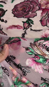 Velours mousseline de soie naturelle avec lurex noir