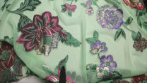 Mousseline de soie jacquard naturelle