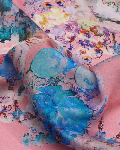 Silk Chiffon Floral Fabric - Sharqiya - الشرقية