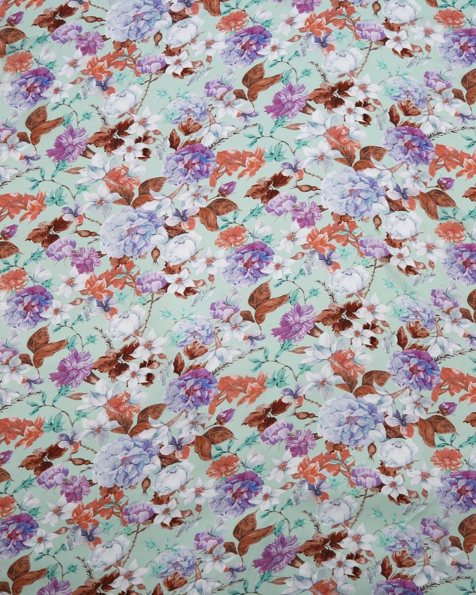 Silk Chiffon Floral Fabric - Pure Silk - Sharqiya - الشرقية