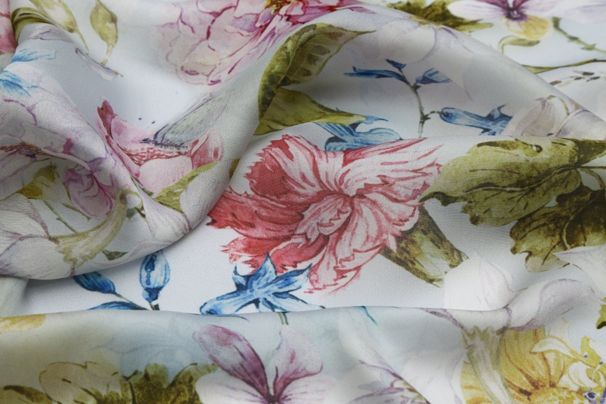 Silk Chiffon Floral Fabric - Pure Silk - Sharqiya - الشرقية