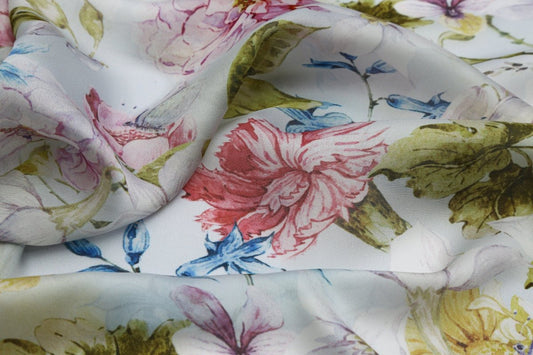 Silk Chiffon Floral Fabric - Pure Silk - Sharqiya - الشرقية
