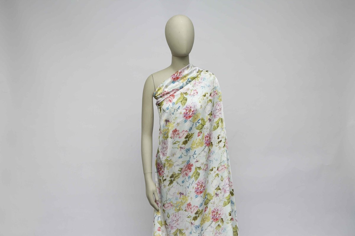 Silk Chiffon Floral Fabric - Pure Silk - Sharqiya - الشرقية