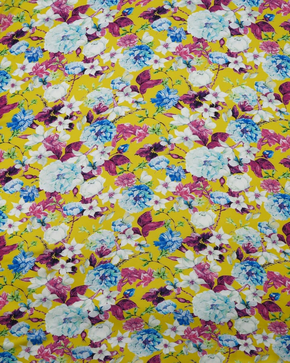 Silk Chiffon Floral Fabric - Pure Silk - Sharqiya - الشرقية