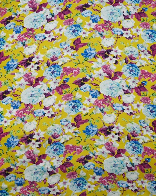 Silk Chiffon Floral Fabric - Pure Silk - Sharqiya - الشرقية