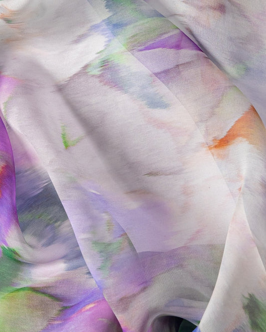 Silk Chiffon Floral Fabric - Pure Silk - Sharqiya - الشرقية