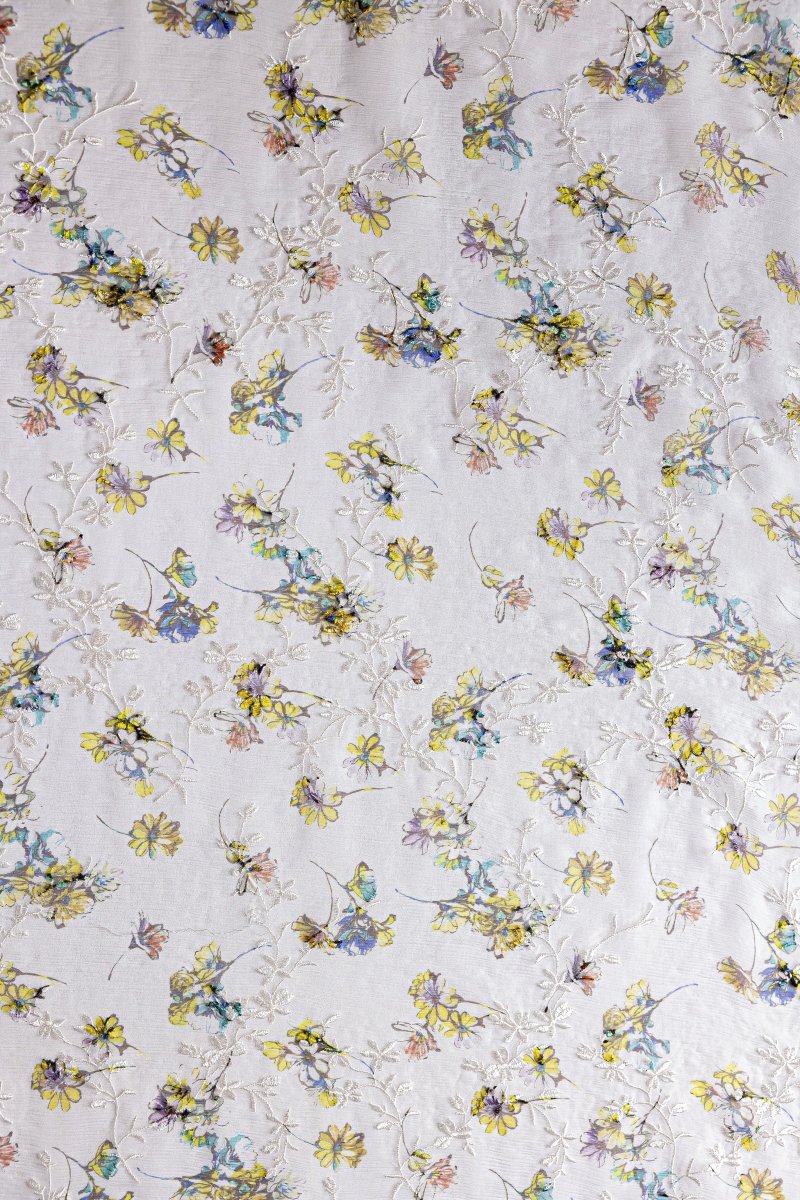 Silk Chiffon Floral Fabric - Pure Silk - Sharqiya - الشرقية