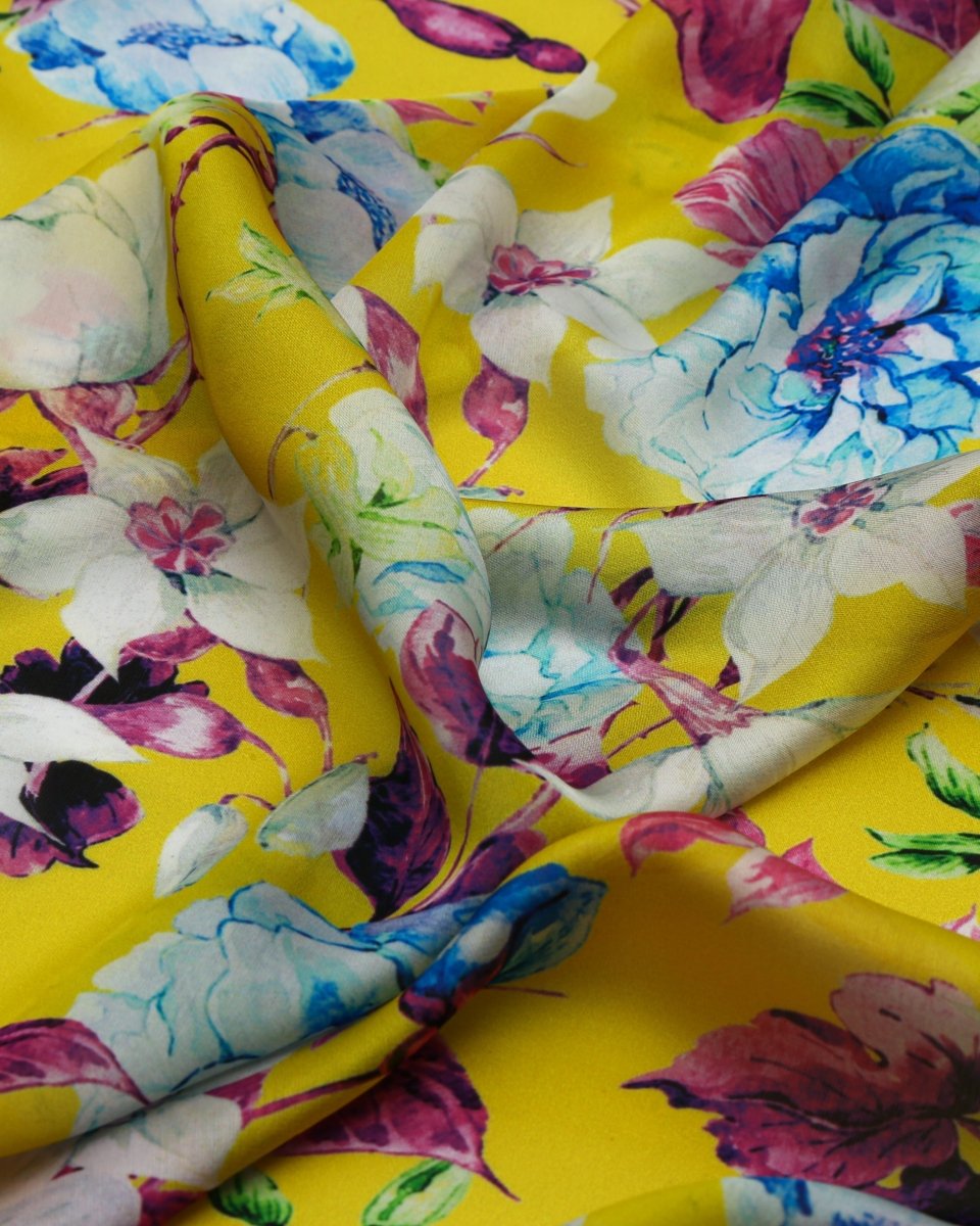 Silk Chiffon Floral Fabric - Pure Silk - Sharqiya - الشرقية