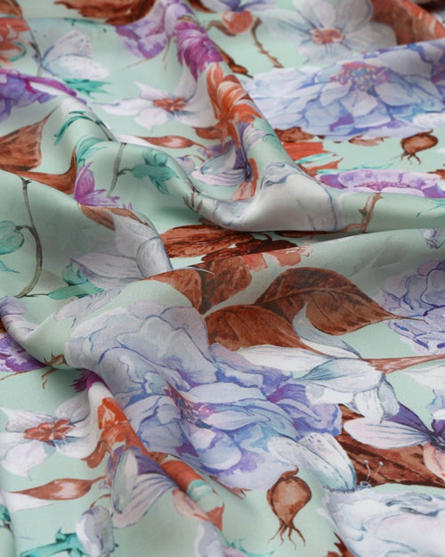 Silk Chiffon Floral Fabric - Pure Silk - Sharqiya - الشرقية