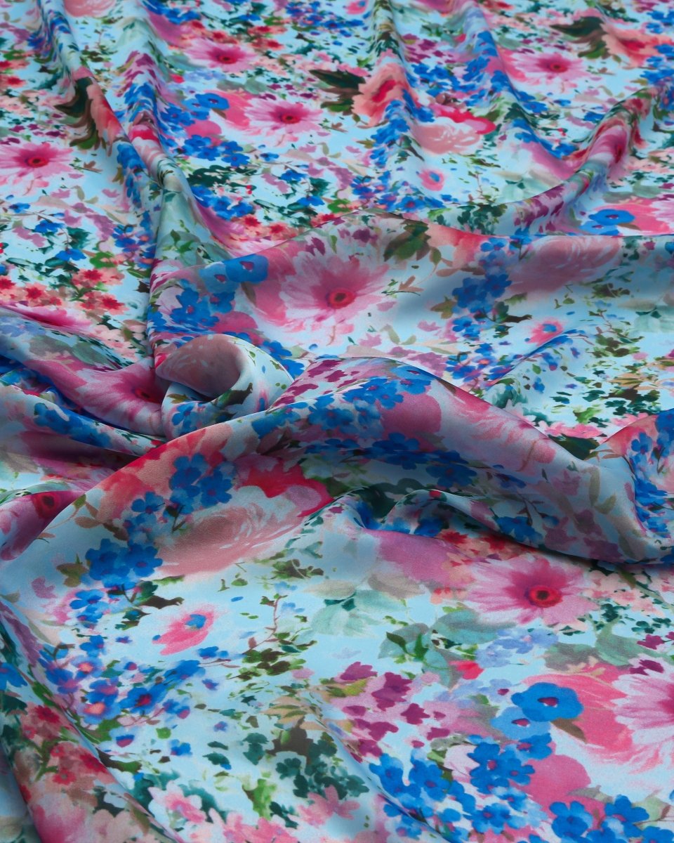 Silk Chiffon Floral Fabric - Pure Silk - Sharqiya - الشرقية