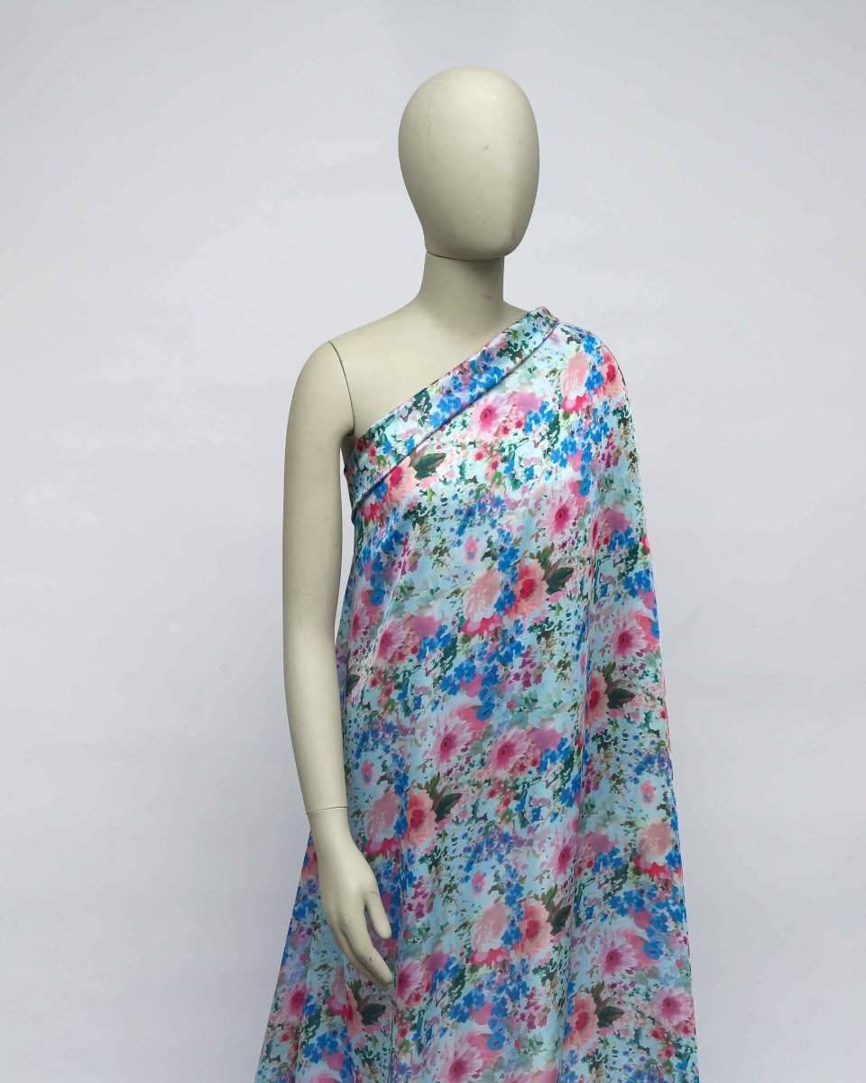 Silk Chiffon Floral Fabric - Pure Silk - Sharqiya - الشرقية