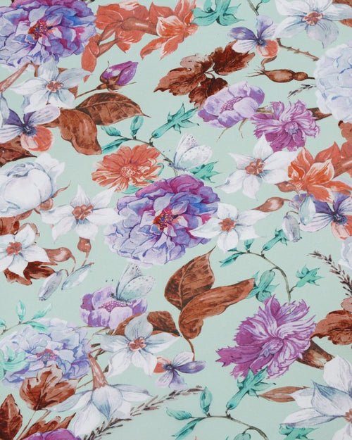 Silk Chiffon Floral Fabric - Pure Silk - Sharqiya - الشرقية