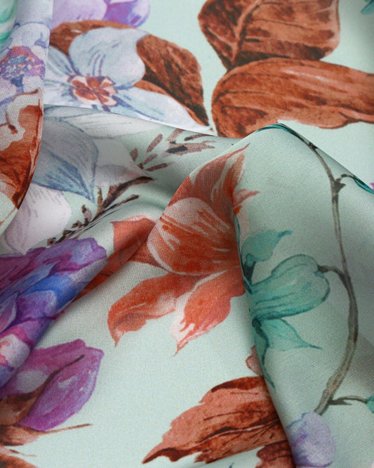 Silk Chiffon Floral Fabric - Pure Silk - Sharqiya - الشرقية