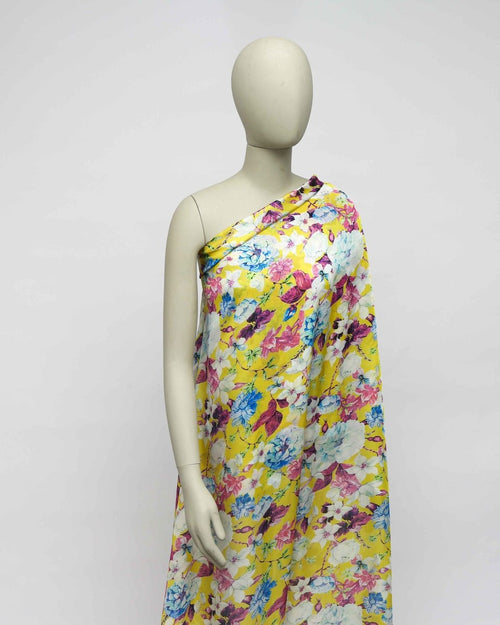 Silk Chiffon Floral Fabric - Pure Silk - Sharqiya - الشرقية