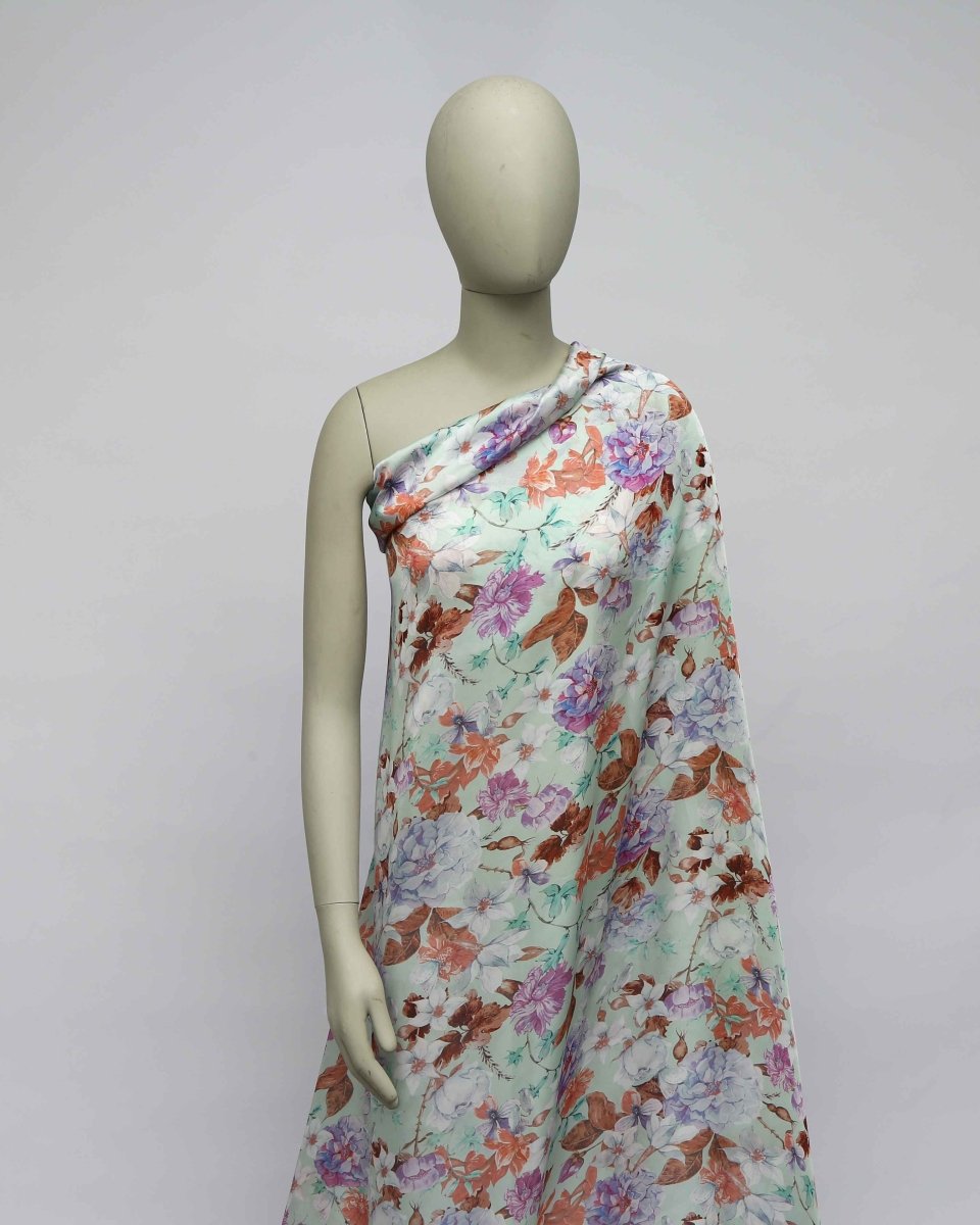 Silk Chiffon Floral Fabric - Pure Silk - Sharqiya - الشرقية