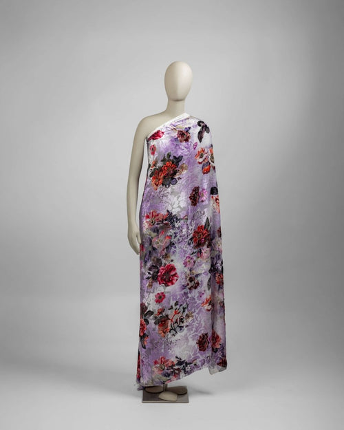 Silk Chiffon Floral Fabric - Velvet - Sharqiya - الشرقية